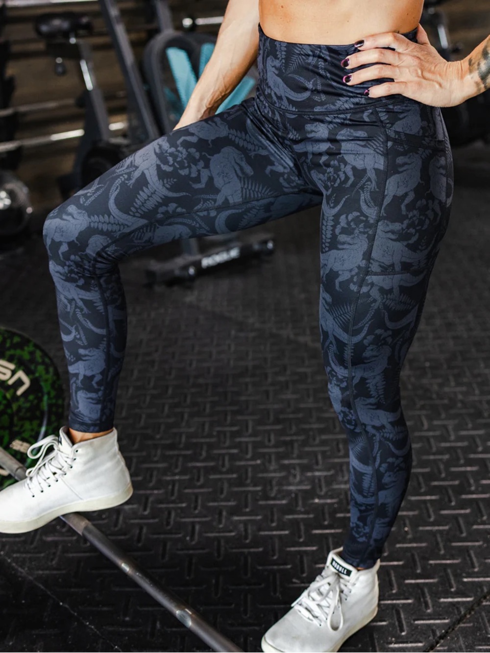 Constantly Varied Gear T-Flex Dinosaur Print Full-Length Leggings with Pockets